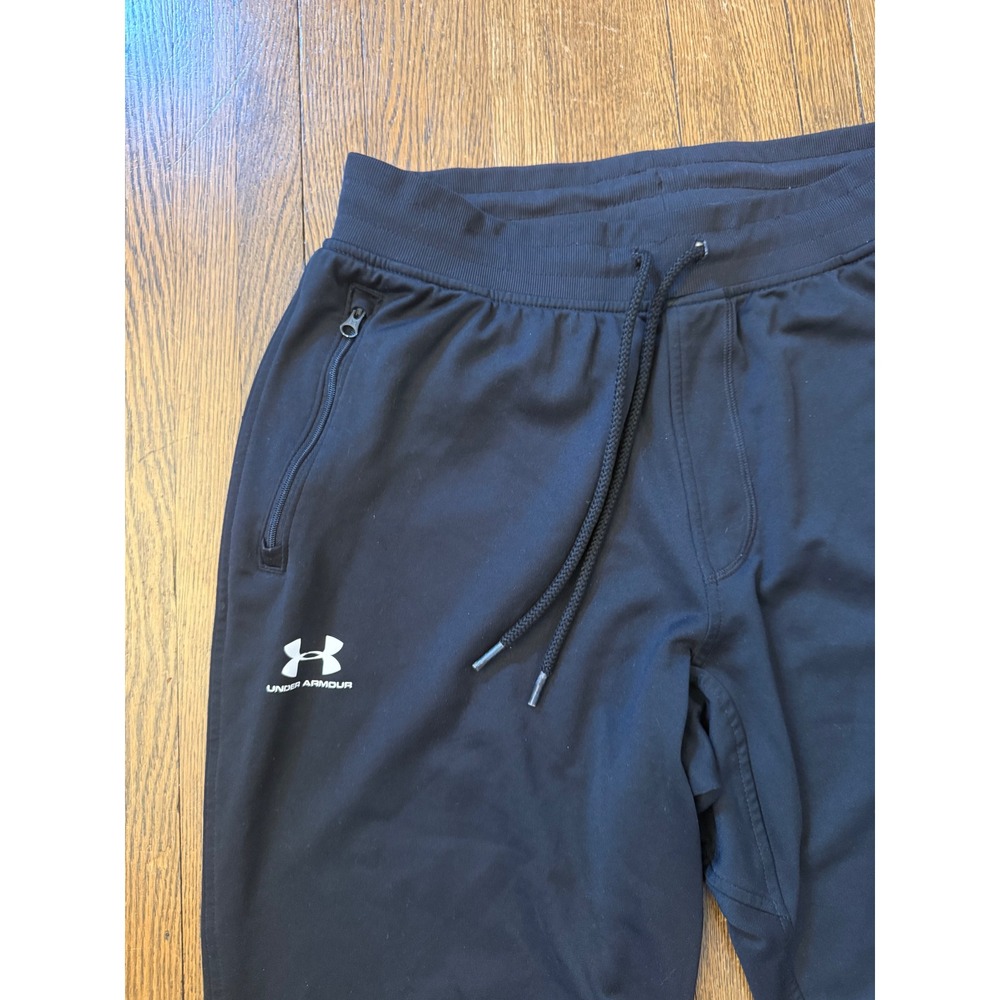 Under Armour Mens Loose Fit Joggers Black Tapered Athletic Sweatpants Large - Picture 2 of 7